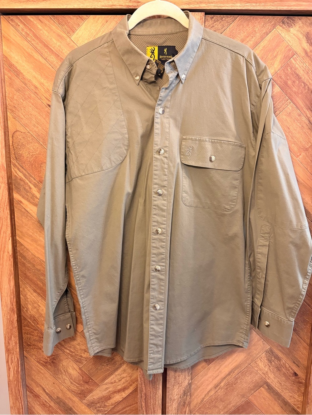 Browning Men's Button-Down Hunting/ Shooting Shirt in Olive Green